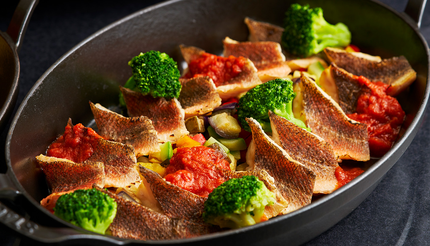 白身魚のプロバンス　温野菜添え